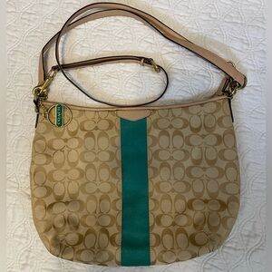 COACH- Signature Stripe Convertible Hobo
Canvas